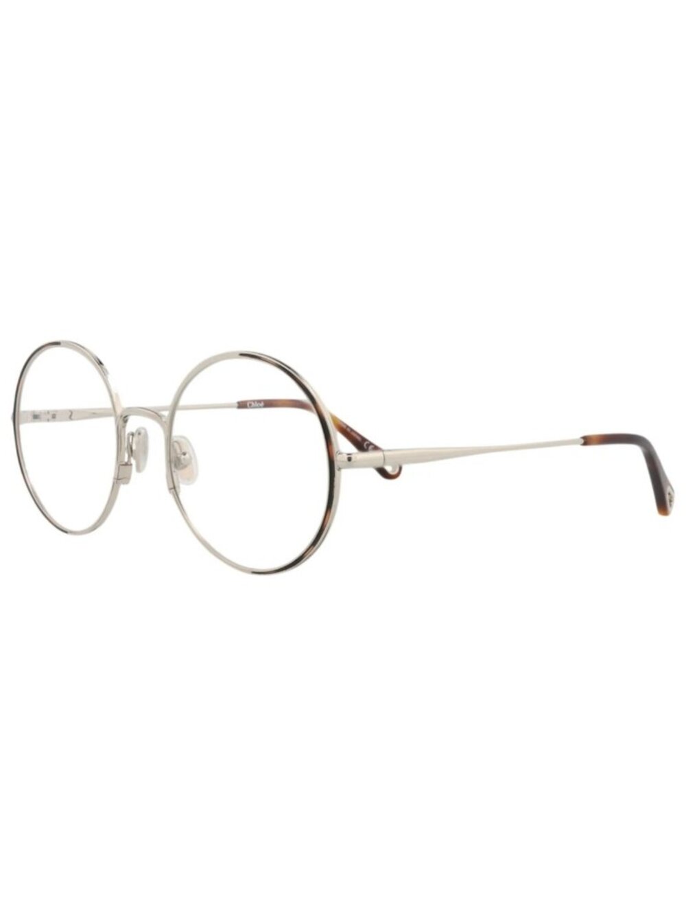 New Chloé Women's Eyeglasses Round Oval Metal Frame Silver Silver Transparent